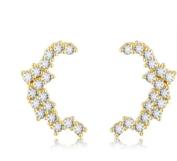 Wholesale Girls Cute Fruit Style Zircon Earrings Made Of Environmental Protection Copper With 925 Silver Needle And Real Gold Plating