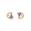 Wholesale Girls Cute Fruit Style Zircon Earrings Made Of Environmental Protection Copper With 925 Silver Needle And Real Gold Plating