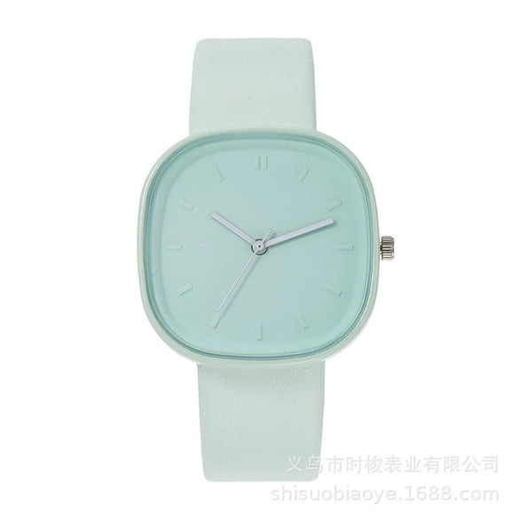 Wholesale Girls' Fashionable Square Alloy And Imitation Leather Quartz Watch In Minimalist Style