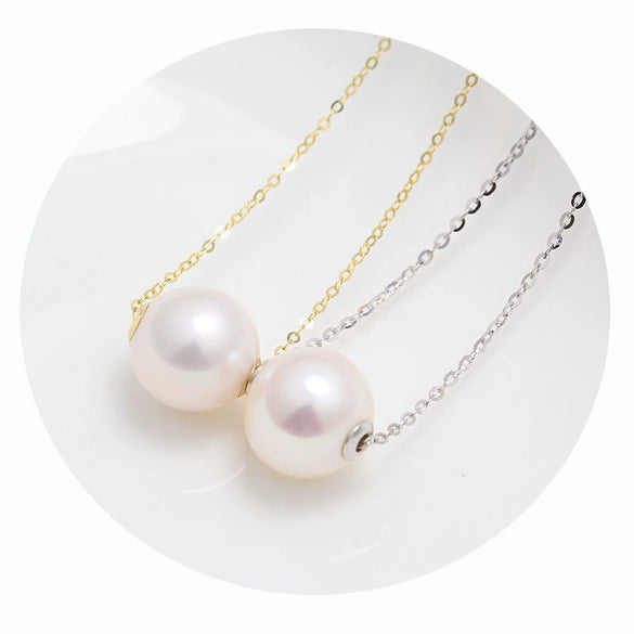 Wholesale Girls Freshwater Pearl Single Bead Pendant Jewelry 925 Silver Natural Round