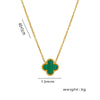 Wholesale Girls' Geometric Doublesided Fourleaf Clover Titanium Steel 18K Gold Plated Ochain Pendant Necklace Light Luxury Style