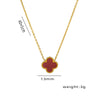 Wholesale Girls' Geometric Doublesided Fourleaf Clover Titanium Steel 18K Gold Plated Ochain Pendant Necklace Light Luxury Style