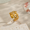 Wholesale Girls Geometric Stylish Simple Cut Out Star Design Stainless Steel Titanium Steel Waterproof Ring With Pvd Vacuum Real Gold Electroplating