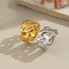 Wholesale Girls Geometric Stylish Simple Cut Out Star Design Stainless Steel Titanium Steel Waterproof Ring With Pvd Vacuum Real Gold Electroplating