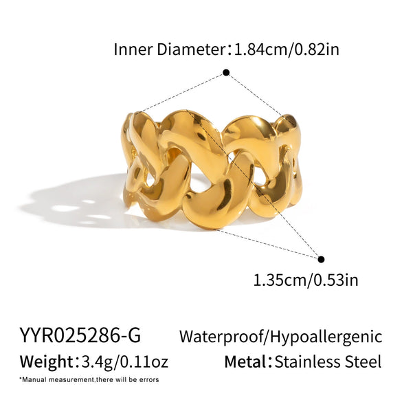 Wholesale Girls Geometric Stylish Simple Cut Out Star Design Stainless Steel Titanium Steel Waterproof Ring With Pvd Vacuum Real Gold Electroplating