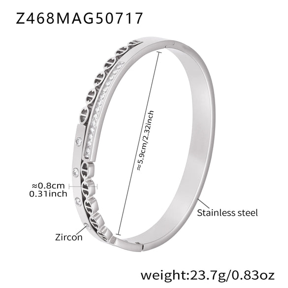 Wholesale Girls Highend 316L Stainless Steel Electroplated Zircon Diamond Bracelet With Mystery Starry And Geometric Style