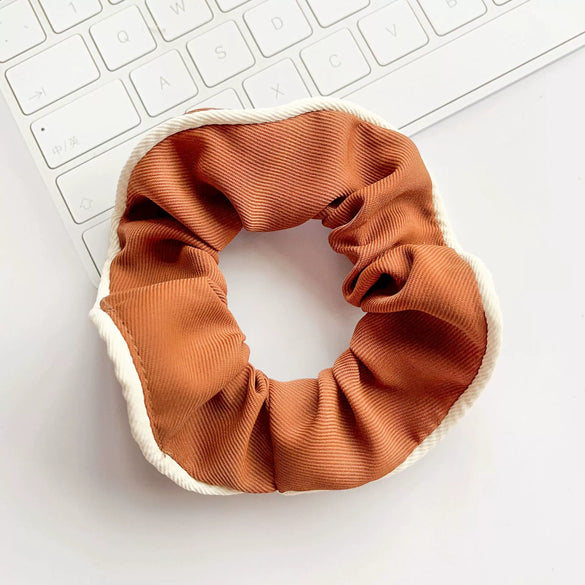 Wholesale Girls' Knitted Cloth Large Intestine Hair Ring In Fourcolor Twill Style