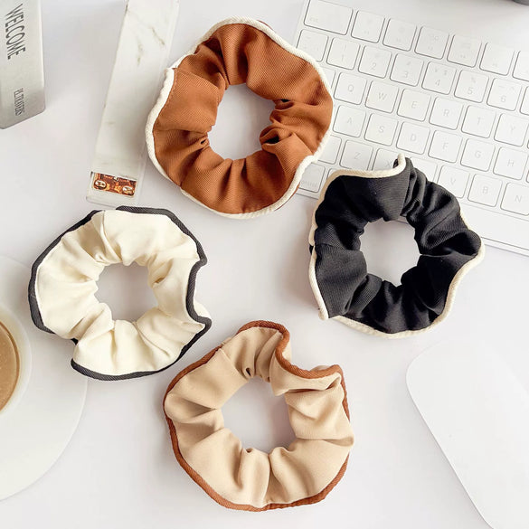Wholesale Girls' Knitted Cloth Large Intestine Hair Ring In Fourcolor Twill Style