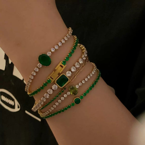Wholesale Girls Multi Layer Bracelet Suit In Stainless Steel With Geometric Design And Electroplating
