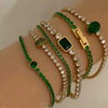 Wholesale Girls Multi Layer Bracelet Suit In Stainless Steel With Geometric Design And Electroplating