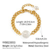 Wholesale Girls Pearl Stainless Steel Geometric Electroplated Elegant Environmentally Friendly Jewelry Accessories Bracelet
