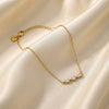 Wholesale Girls Retro Water Drop Geometric Diamondencrusted Stainless Steel Vacuum Plated Bracelet