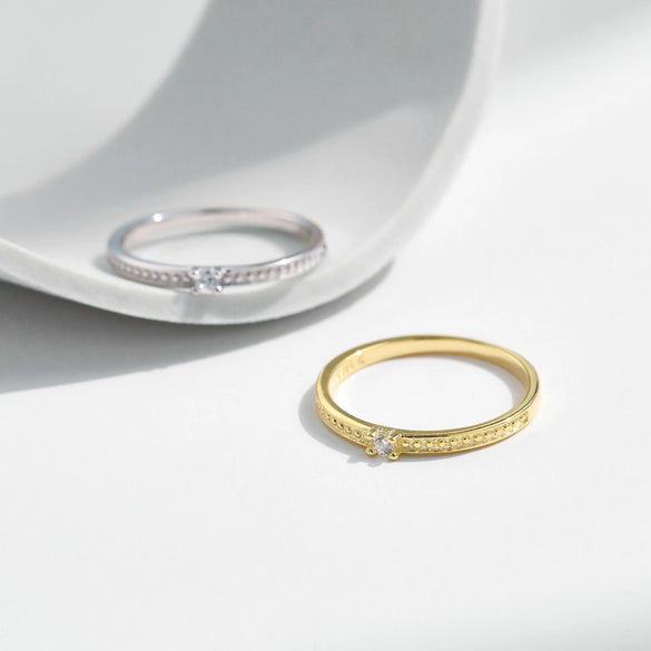 Wholesale Girls' S925 Sterling Silver Geometric Diamond Ring Fashion Design