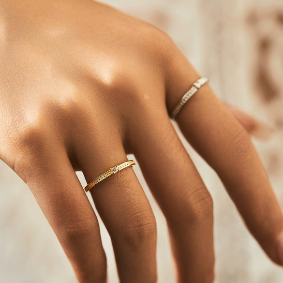 Wholesale Girls' S925 Sterling Silver Geometric Diamond Ring Fashion Design