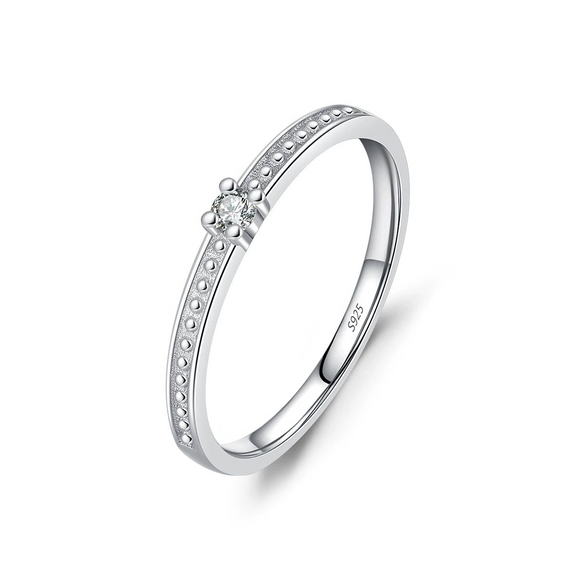 Wholesale Girls' S925 Sterling Silver Geometric Diamond Ring Fashion Design