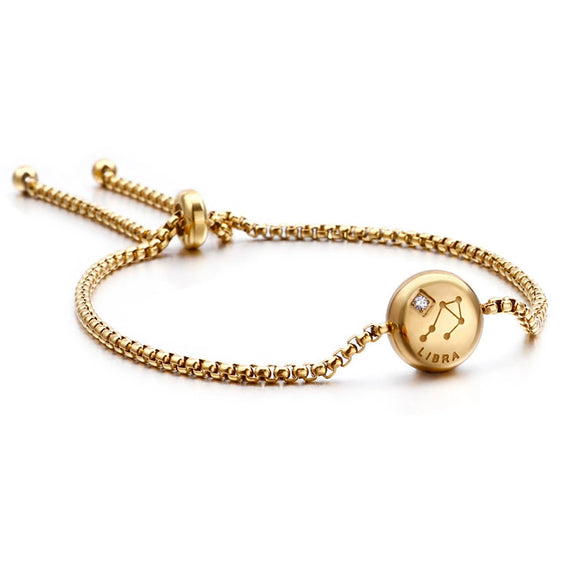 Wholesale Girls Simple Student Constellation Titanium Steel Diamond Bracelet
