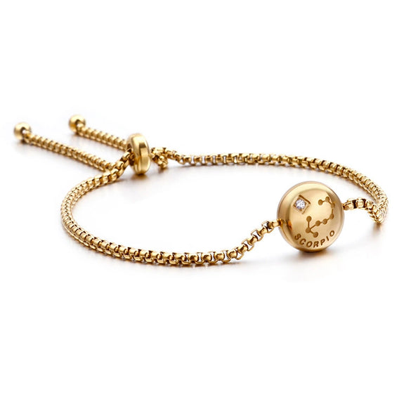 Wholesale Girls Simple Student Constellation Titanium Steel Diamond Bracelet