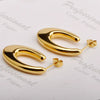 Wholesale Girls Simple Temperament Curved Titanium Steel Earrings With Letters Numbers Text Design And Electroplating