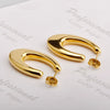 Wholesale Girls Simple Temperament Curved Titanium Steel Earrings With Letters Numbers Text Design And Electroplating