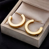 Wholesale Girls Stainless Steel Cshaped Hollow Geometric Earrings