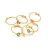 Wholesale Girls Stainless Steel Flower Ring With Electroplating Treatment