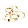 Wholesale Girls Stainless Steel Flower Ring With Electroplating Treatment
