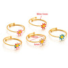 Wholesale Girls Stainless Steel Flower Ring With Electroplating Treatment