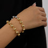 Wholesale Girls Stainless Steel Geometric Bead Chain Bracelet Jewelry With Gold And Silver Color Matching And Electroplating Design