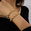 Wholesale Girls Stainless Steel Geometric Bead Chain Bracelet Jewelry With Gold And Silver Color Matching And Electroplating Design