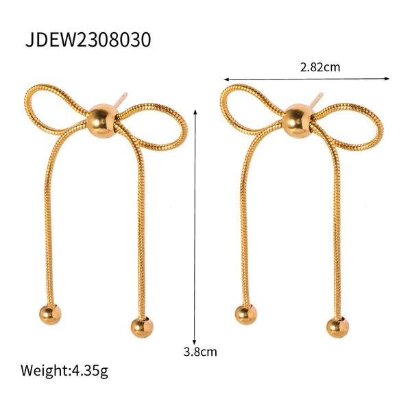 Wholesale Girls Stainless Steel Geometric Butterfly Design Electroplated Earrings