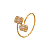 Wholesale Girls' 316L Stainless Steel 18K Gold Plated Geometric Love Pattern Ring Hand Jewelry Set