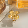 Wholesale Girls Summer Jewelry Set With Floral Stud Earrings And Rings In Stainless Steel With Electroplating