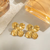 Wholesale Girls Summer Jewelry Set With Floral Stud Earrings And Rings In Stainless Steel With Electroplating