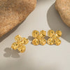 Wholesale Girls Summer Jewelry Set With Floral Stud Earrings And Rings In Stainless Steel With Electroplating