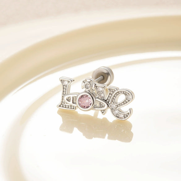 Wholesale Girls Titanium Steel Ear Nails With Geometric Design And Inlaid Zircon