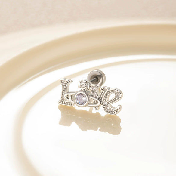 Wholesale Girls Titanium Steel Ear Nails With Geometric Design And Inlaid Zircon