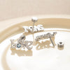 Wholesale Girls Titanium Steel Ear Nails With Geometric Design And Inlaid Zircon