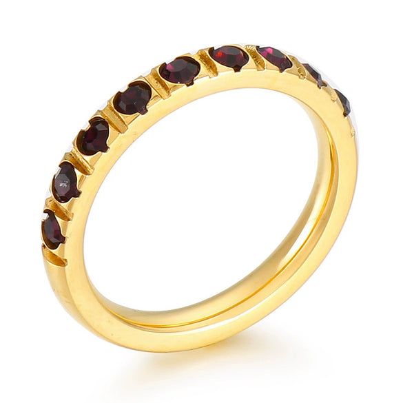 Wholesale Girls Titanium Steel Geometric Style Stacked Ring With Electroplating Treatment