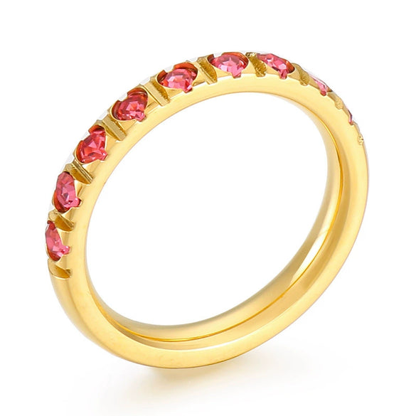 Wholesale Girls Titanium Steel Geometric Style Stacked Ring With Electroplating Treatment