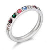 Wholesale Girls Titanium Steel Geometric Style Stacked Ring With Electroplating Treatment