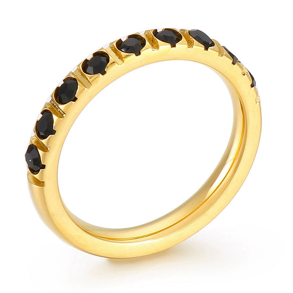 Wholesale Girls Titanium Steel Geometric Style Stacked Ring With Electroplating Treatment