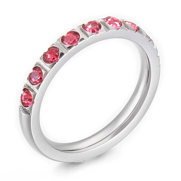 Wholesale Girls Titanium Steel Geometric Style Stacked Ring With Electroplating Treatment