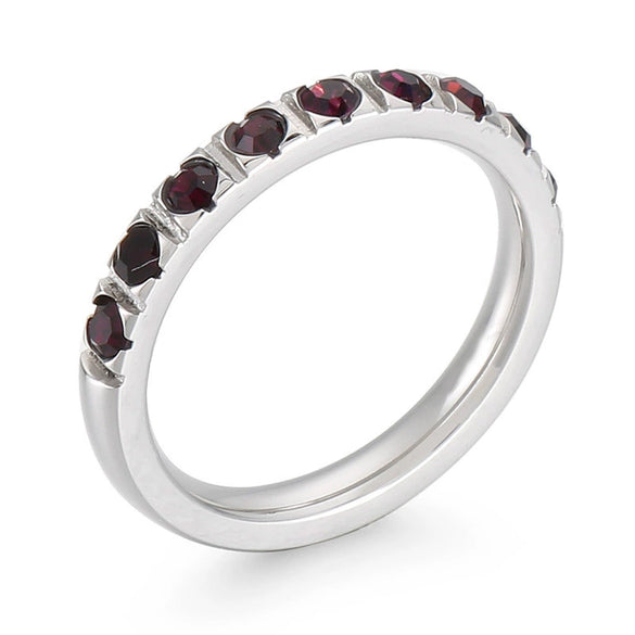 Wholesale Girls Titanium Steel Geometric Style Stacked Ring With Electroplating Treatment