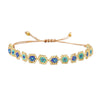 Wholesale Glass And Colored Glaze Beaded Flower Woven Bracelet For Women