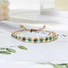Wholesale Glass And Colored Glaze Beaded Flower Woven Bracelet For Women