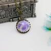 Wholesale Glass And Colored Glaze Geometric Dried Flower Necklace With Encryption Chain