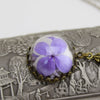 Wholesale Glass And Colored Glaze Geometric Dried Flower Necklace With Encryption Chain