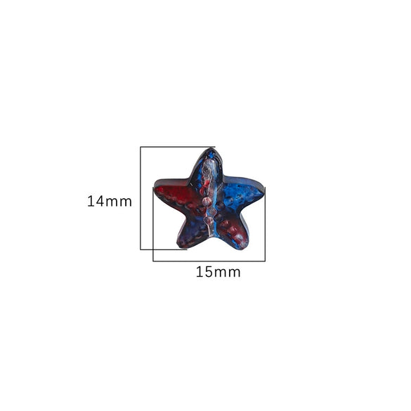 Wholesale Glass And Colored Glaze Handmade Starfish Beaded Bracelet Necklace Accessories