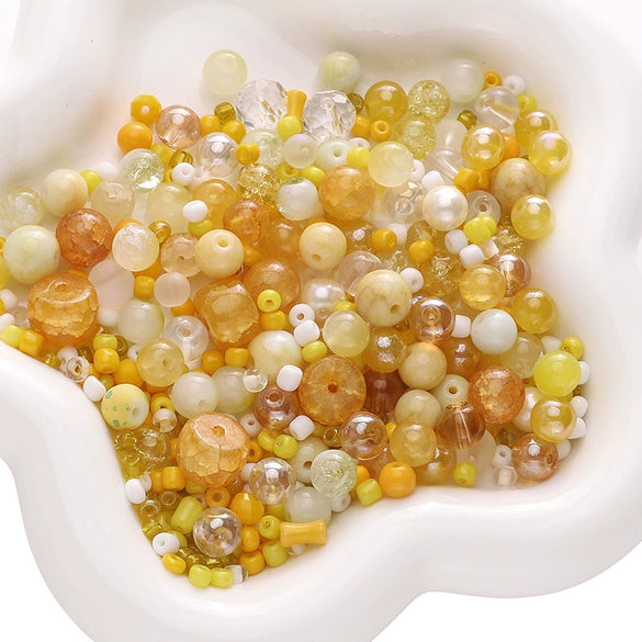 Wholesale Glass And Glaze Mixed Bead String Handmade Diy Material For Bracelet Necklace Pendant With Geometric Style