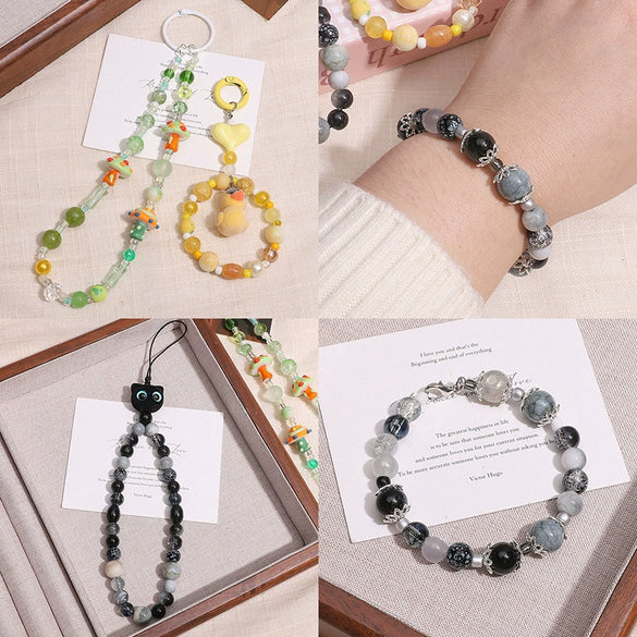 Wholesale Glass And Glaze Mixed Bead String Handmade Diy Material For Bracelet Necklace Pendant With Geometric Style